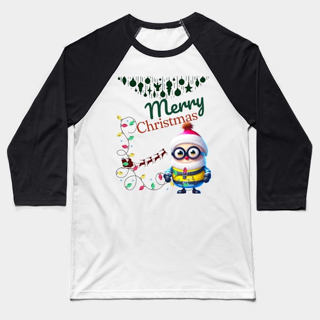 merry christmas with minions Baseball T-Shirt by Ayesha